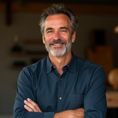 Ritratto professionale e caloroso di Luca Bianchi, fondatore di Goccia Design.